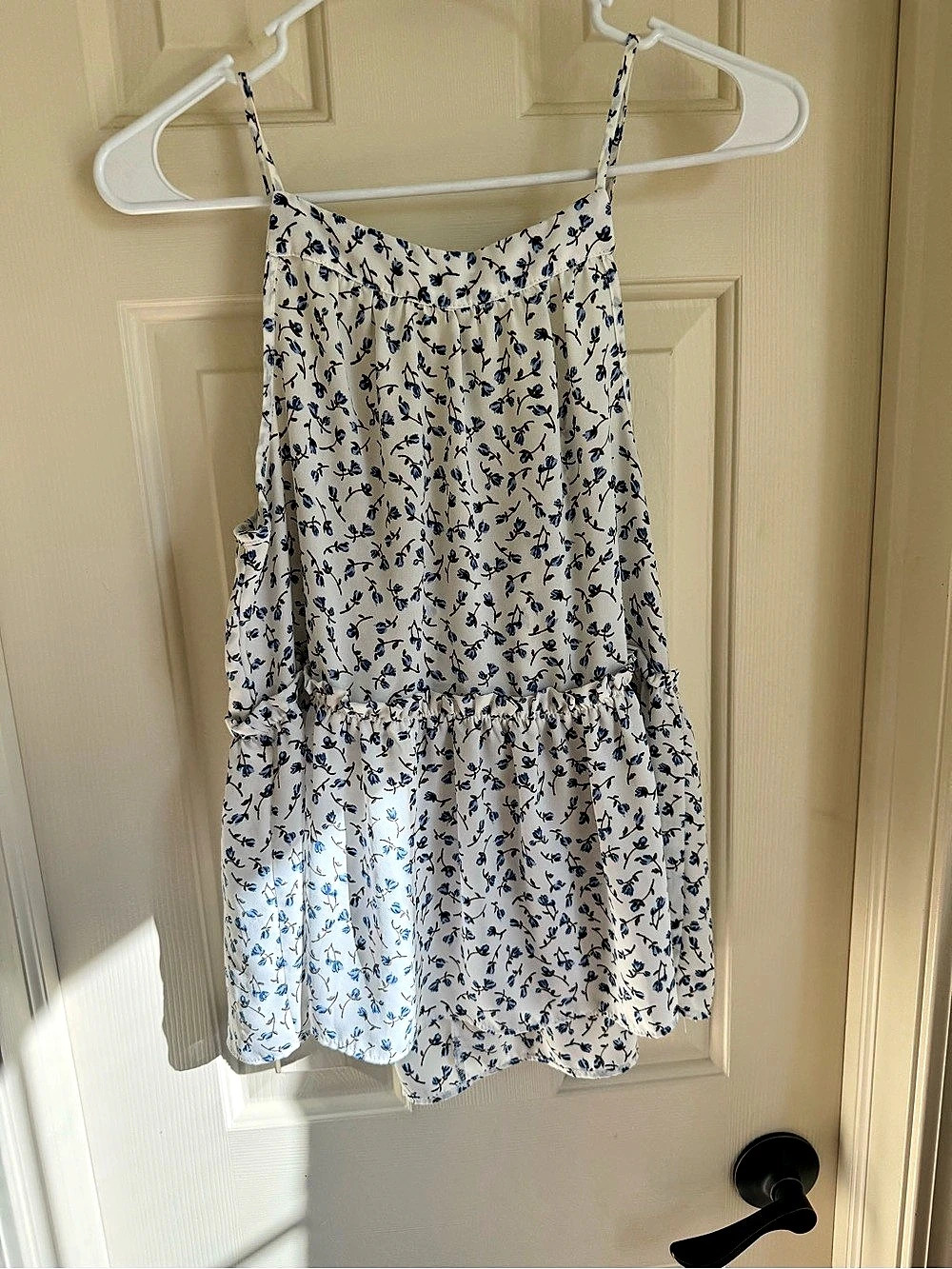 Flowy tank top floral White & Blue Size Small